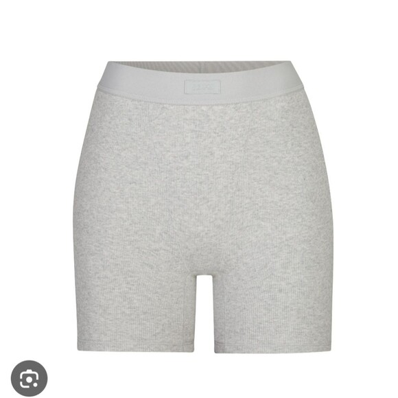 Skims Cotton Rib Boxers Heather Gray Grey Ribbed Boxer Briefs XS - Picture 1 of 6